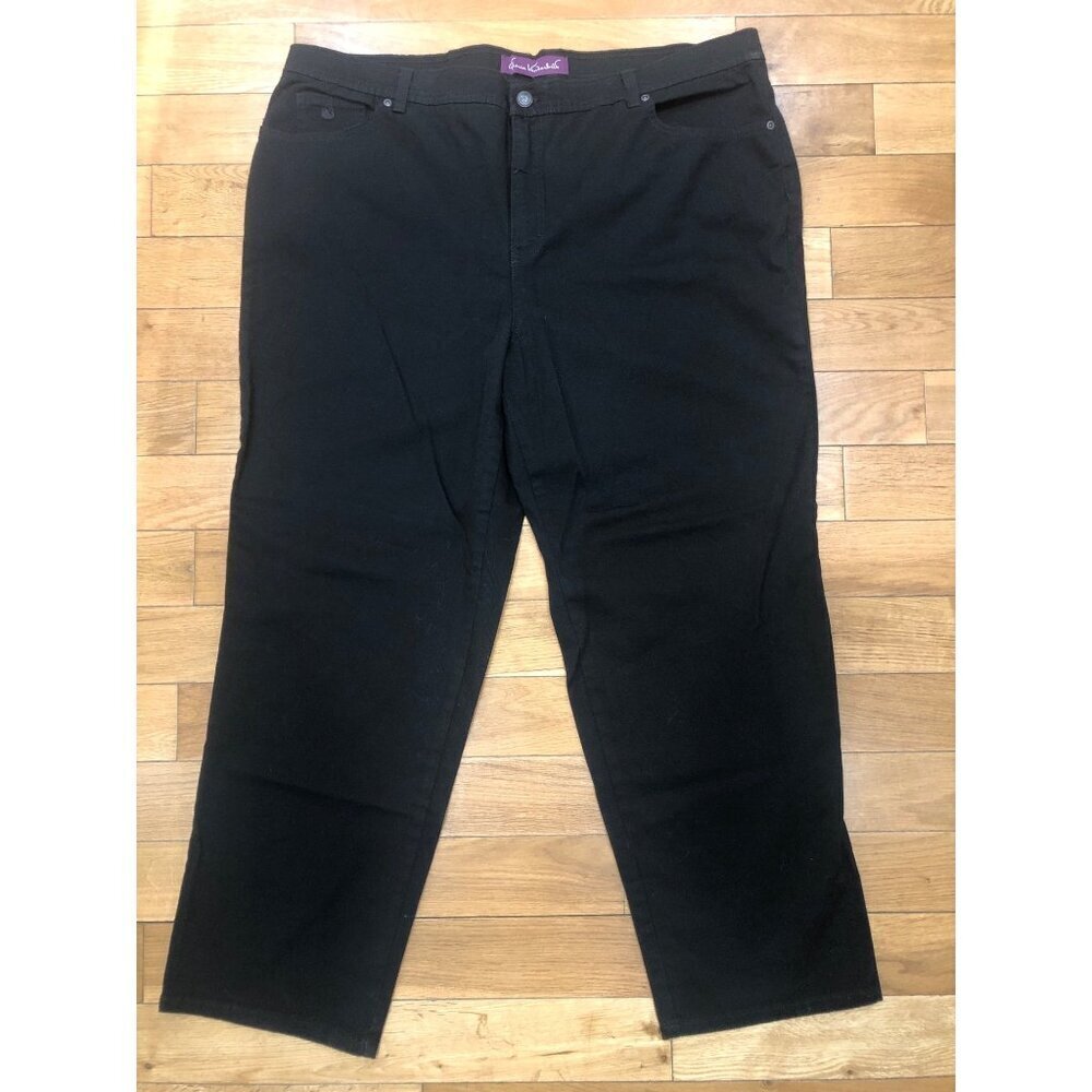 Gloria Vanderbilt High Rise Straight Leg Black Denim Jeans Size 22W Tall